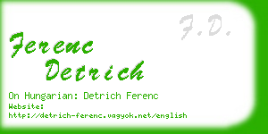 ferenc detrich business card